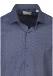 Thumbnail Chemise en coton bleu marine à motifs avec une coupe slim et un col français