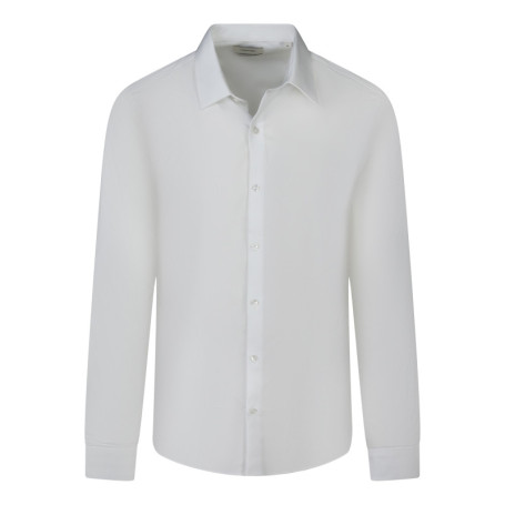 Chemise en coton blanche unie avec un col...