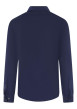 Thumbnail Chemise en coton bleu marine unie avec un col français et une coupe slim - Image 2
