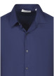Thumbnail Chemise en coton bleu marine unie avec un col français et une coupe slim - Image 3