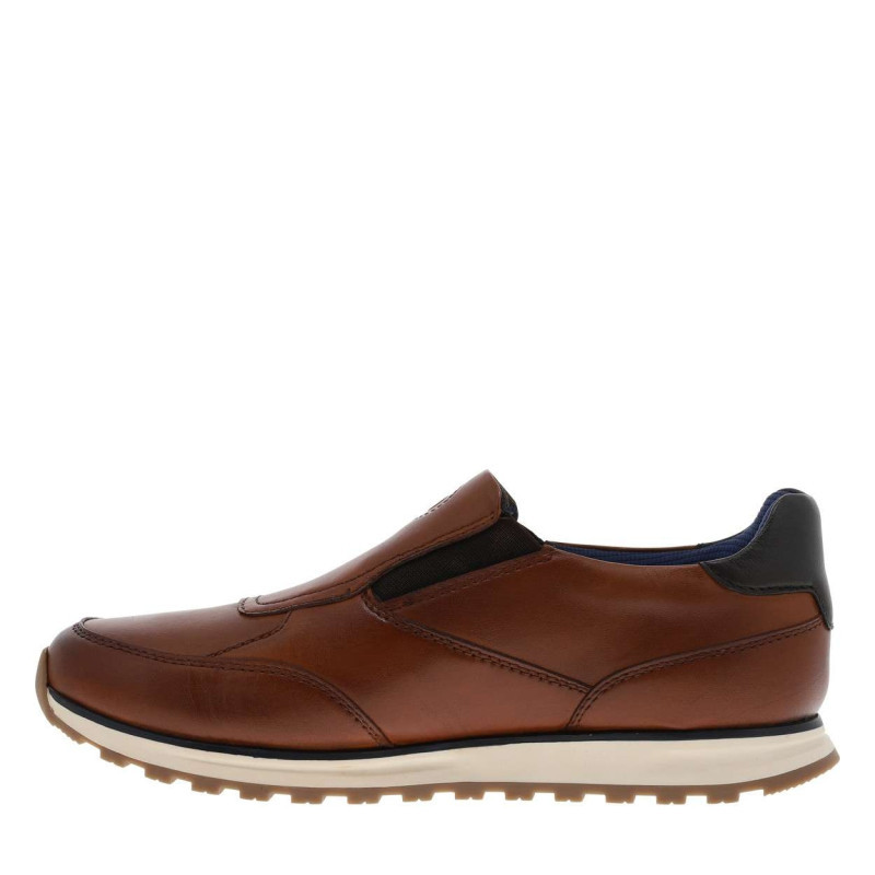 Bugatti - Sneakers En Cuir Cognac à Talon Plat Avec Une Fermeture Slip-on - Marron Bugatti - Sneakers En Cuir Cognac à Talon Plat Avec Une Fermeture Slip-on - Marron