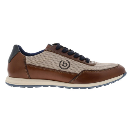 Sneakers cognac à talon plat avec un logo...