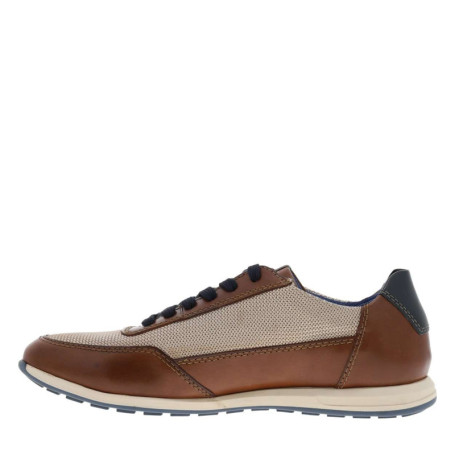 Sneakers cognac à talon plat avec un logo...