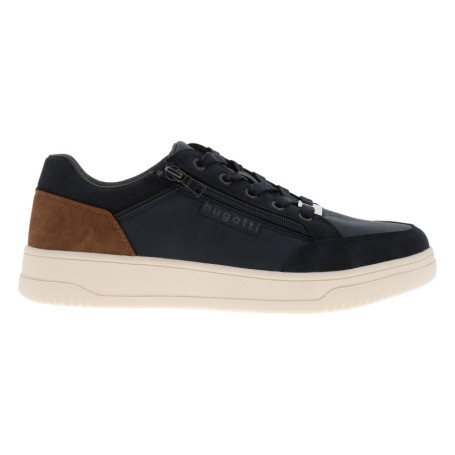 Sneakers bleu marine à talon plat avec un zip...