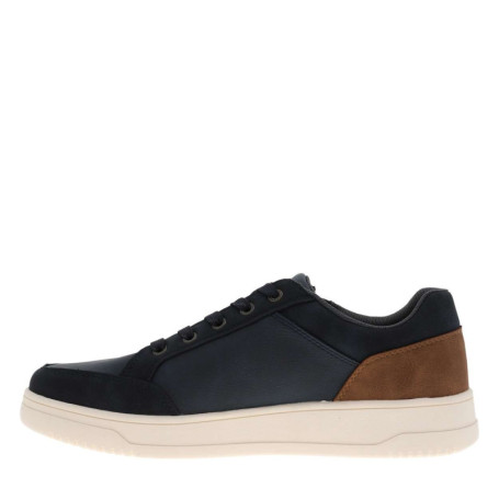 Sneakers bleu marine à talon plat avec un zip...