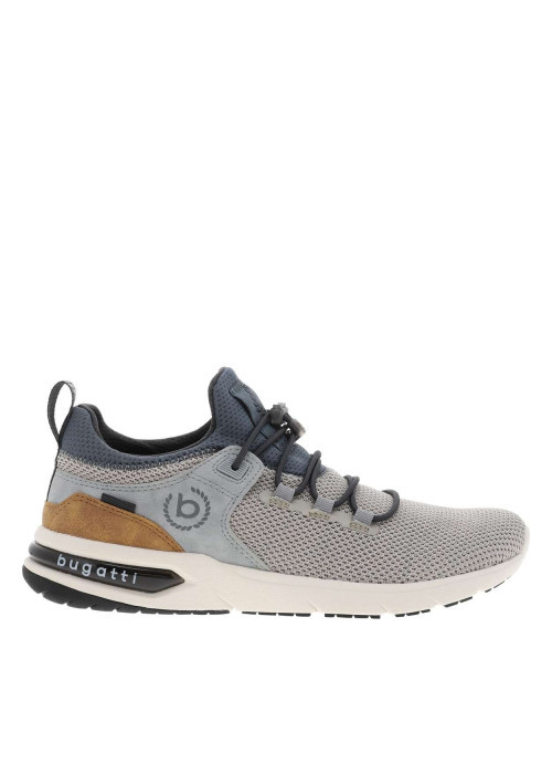 Sneakers grises avec une languette d'aisance et des lacets élastiques