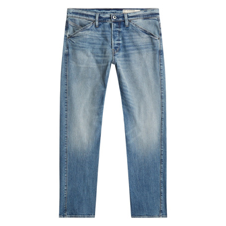 Jean en coton bleu stone délavé avec une coupe...