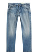 Thumbnail Jean en coton bleu stone délavé avec une coupe droite et 5 poches