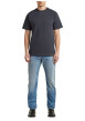 Thumbnail Jean en coton bleu stone délavé avec une coupe droite et 5 poches - Image 3