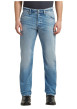 Thumbnail Jean en coton bleu stone délavé avec une coupe droite et 5 poches - Image 4