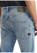 Thumbnail Jean en coton bleu stone délavé avec une coupe droite et 5 poches - Image 7