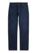Thumbnail Jean en coton bleu nuit avec une coupe droite et une braguette boutonnée