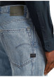 Thumbnail Jean en coton bleu stone délavé avec une coupe arquée et 5 poches - Image 5