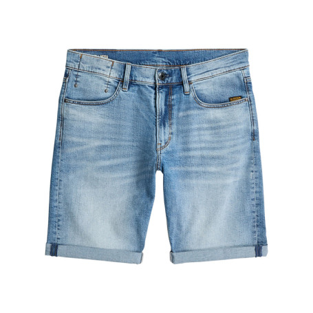 Short 5 poches en coton bleu délavé avec une...
