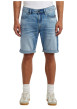 Thumbnail Short 5 poches en coton bleu délavé avec une braguette zippée - Image 3