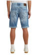Thumbnail Short 5 poches en coton bleu délavé avec une braguette zippée - Image 4