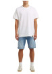 Thumbnail Short 5 poches en coton bleu délavé avec une braguette zippée - Image 5