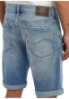 Thumbnail Short 5 poches en coton bleu délavé avec une braguette zippée - Image 7