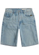 Thumbnail Short 5 poches en coton bleu stone délavé avec une coupe droite