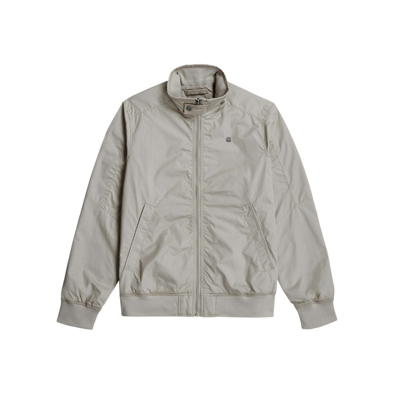 G-star Raw - Blouson Gris Uni Avec Une Coupe Droite Et Un Col Montant Boutonné - Gris
