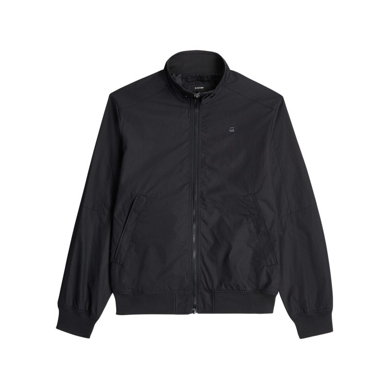 G-star Raw - Blouson Noir Uni Avec Une Coupe Droite Et Un Col Montant Boutonné - Noir