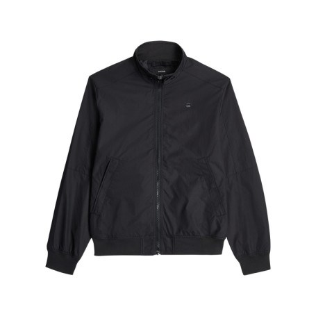 Blouson noir uni avec une coupe droite et un...