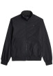 Thumbnail Blouson noir uni avec une coupe droite et un col montant boutonné
