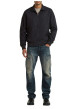 Thumbnail Blouson noir uni avec une coupe droite et un col montant boutonné - Image 5