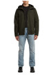 Thumbnail Blouson en coton biologique kaki uni avec une coupe droite et un col à capuche - Image 3