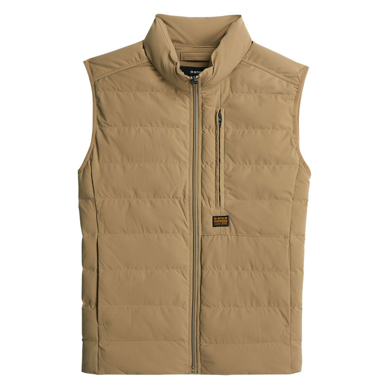 G-star Raw - Doudoune Sans Manche Beige Unie Avec Une Coupe Droite Et Un Col Montant - Beige