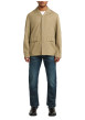 Thumbnail Veste en coton beige unie avec une coupe droite et un col à revers cranté - Image 5