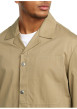 Thumbnail Veste en coton beige unie avec une coupe droite et un col à revers cranté - Image 6
