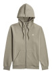 Thumbnail Sweat zippé taupe uni avec une coupe droite et un col à capuche