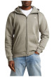 Thumbnail Sweat zippé taupe uni avec une coupe droite et un col à capuche - Image 3