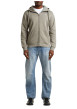 Thumbnail Sweat zippé taupe uni avec une coupe droite et un col à capuche - Image 5