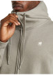 Thumbnail Sweat zippé taupe uni avec une coupe droite et un col à capuche - Image 6