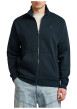Thumbnail Sweat zippé bleu marine uni avec une coupe droite et un col montant - Image 3