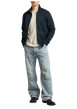 Thumbnail Sweat zippé bleu marine uni avec une coupe droite et un col montant - Image 6