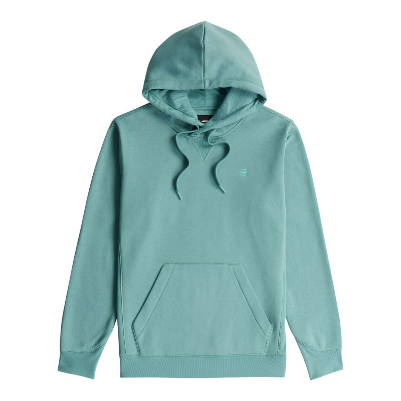 G-star Raw - Sweat Vert D'eau Uni Avec Une Poche Kangourou Et Un Col à Capuche - Bleu G-star Raw - Sweat Vert D'eau Uni Avec Une Poche Kangourou Et Un Col à Capuche - Bleu
