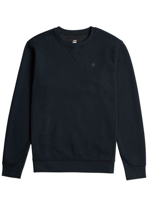 Sweat marine uni avec une coupe droite et des manches longues