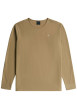 Thumbnail Pull beige uni à coupe droite avec un col rond et des manches longues