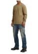 Thumbnail Pull beige uni à coupe droite avec un col rond et des manches longues - Image 6