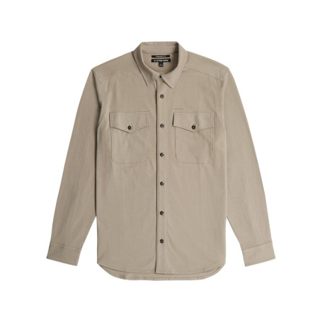 Chemise en coton biologique taupe unie avec une...