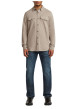 Thumbnail Chemise en coton biologique taupe unie avec une coupe slim et un col à revers - Image 3