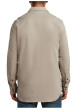 Thumbnail Chemise en coton biologique taupe unie avec une coupe slim et un col à revers - Image 5
