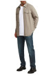 Thumbnail Chemise en coton biologique taupe unie avec une coupe slim et un col à revers - Image 6
