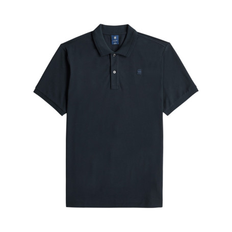 Polo en coton biologique marine uni avec une...