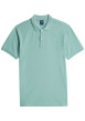 Thumbnail Polo en coton biologique vert d'eau uni avec une coupe droite et un col boutonné