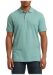 Thumbnail Polo en coton biologique vert d'eau uni avec une coupe droite et un col boutonné - Image 3