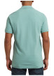 Thumbnail Polo en coton biologique vert d'eau uni avec une coupe droite et un col boutonné - Image 4